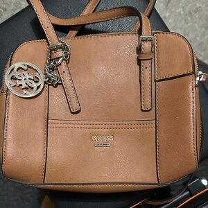 Guess Brown Crossbody Bag with Logo Charm